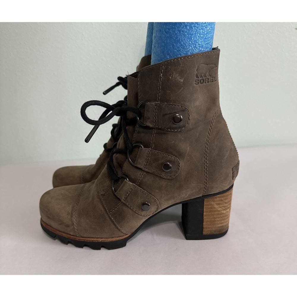Sorel Addington Ankle Boots Booties Shoes Womens Size 6 Brown Leather Lace Up